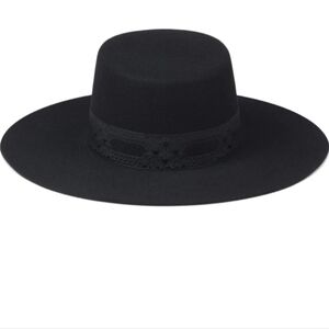 Lack Of color Sierra Black Boater Hat 100% Wool